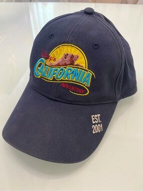 VTG Unisex Disney California Adventure Hat Navy Blue Opening Year Bear Cap